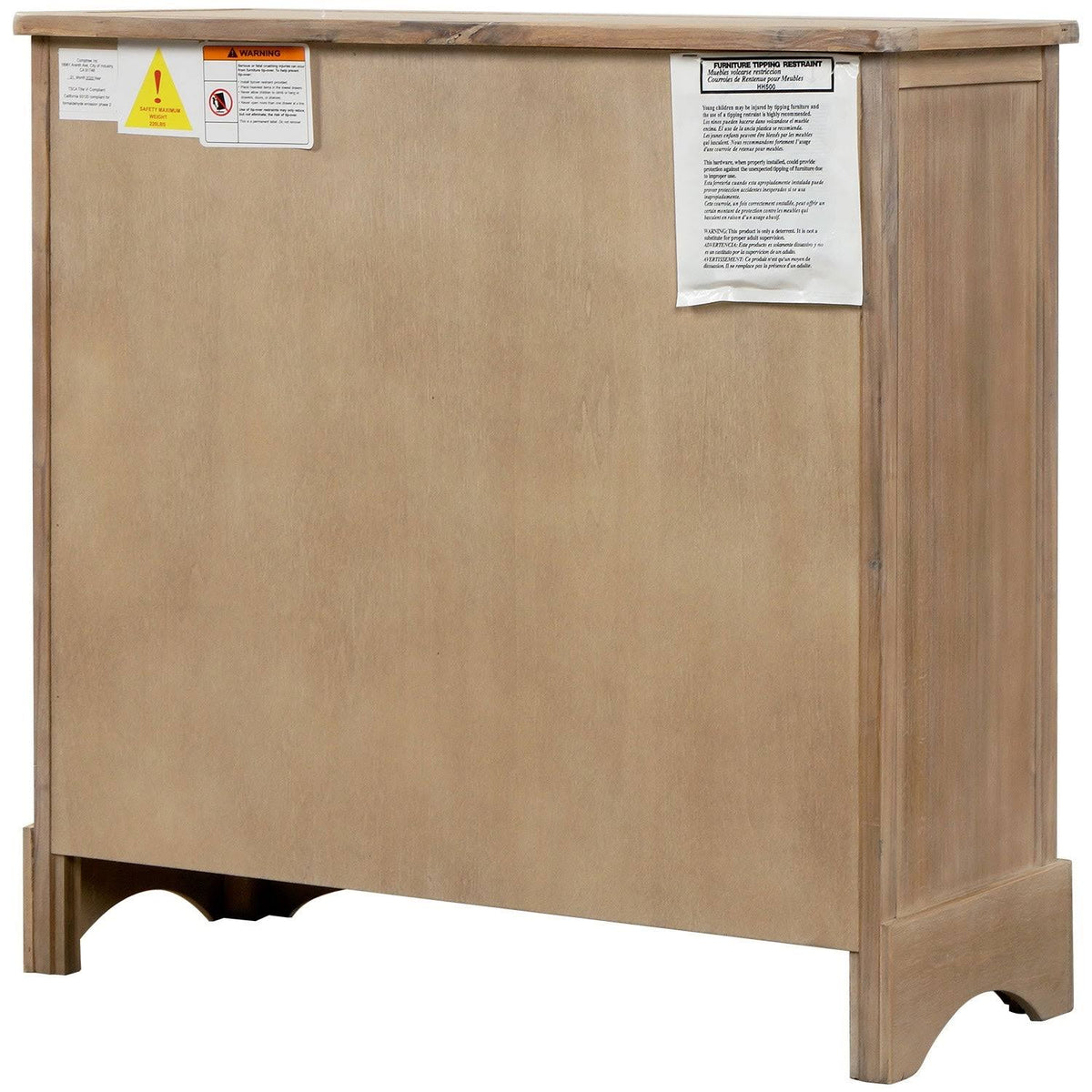 Rustic Storage Cabinet with 2 Drawers and 4 Fabric Basket N849955