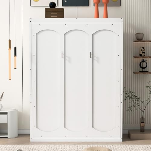 White Queen Murphy Wall Bed with Cushion J340