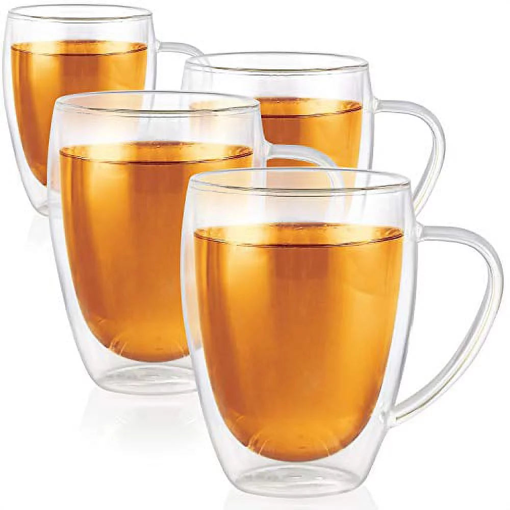 Set of 4 Double Wall Glass Tea Cups K862