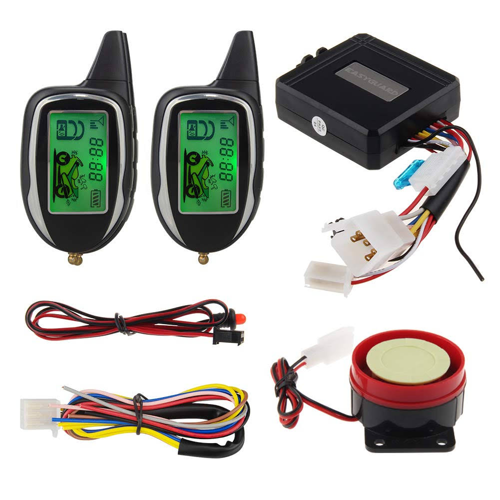 2 Way LCD Motorcycle Alarm System with Remote Engine Start Motion Sensor X988