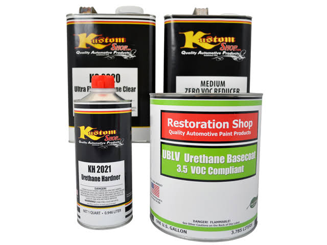 Neptune Blue Low VOC Urethane Basecoat Clearcoat Car Auto Paint Medium Gallon Kit H141993