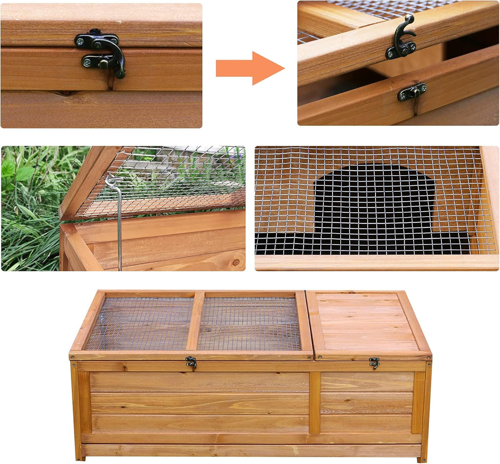 Wooden Tortoise House with Removable Bottom Y301277