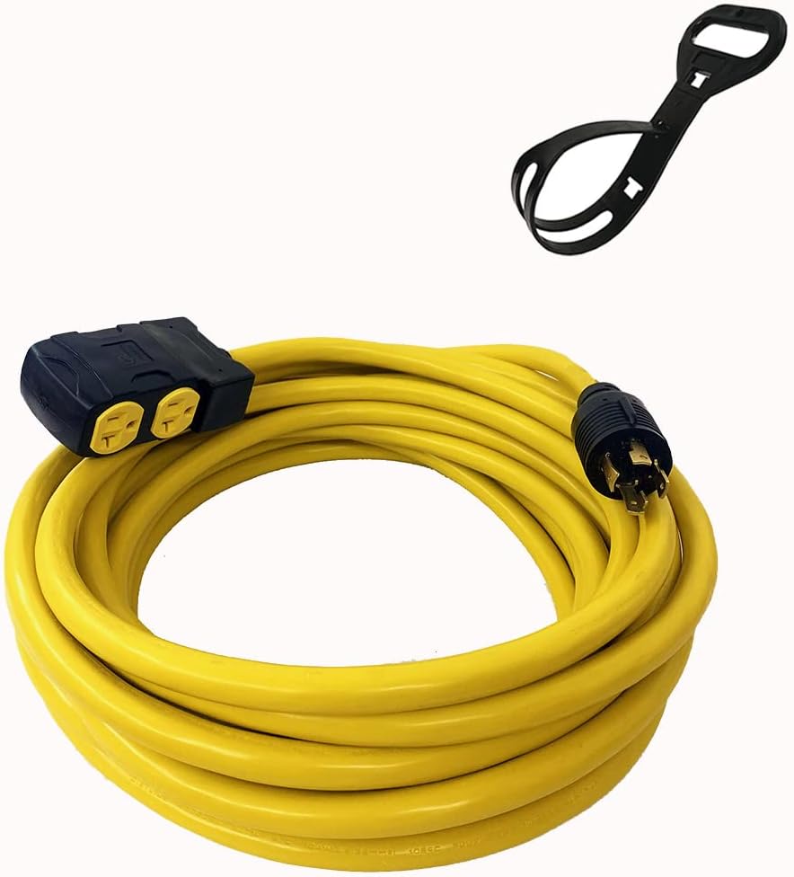 40Ft L14-30P to Four 5-20R 30 Amp Generator Power Cord V93647