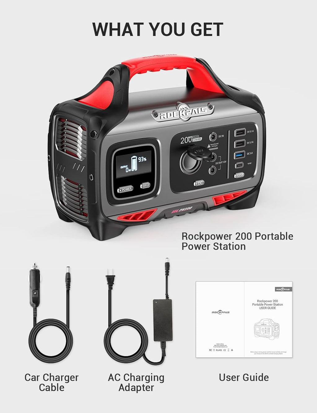 Portable Power Station 200W 224Wh Solar Generator T389