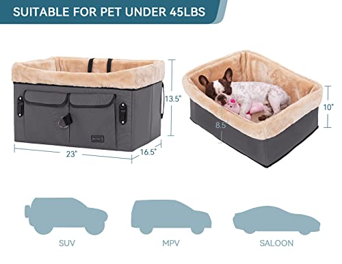 Washable Dog Booster Seat with Carrying Case (Small, Tan) I566479