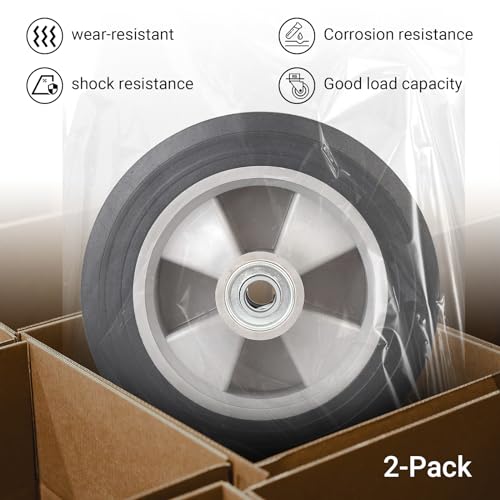 8" x 2" Flat Free Solid Rubber Tire and Wheel with 2" Offset Hub H841
