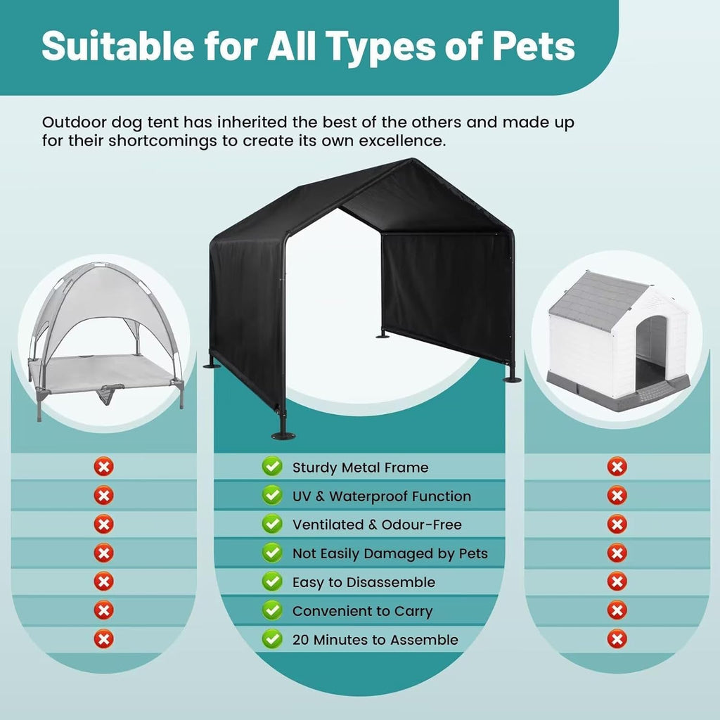 Black Waterproof Dog House (49" L x 49" W x 43" H) P600