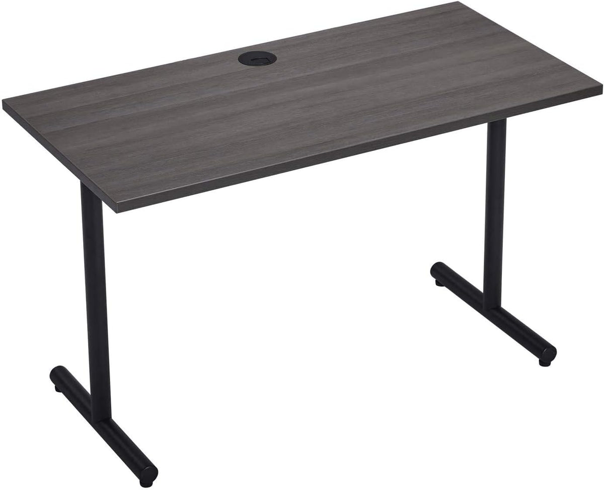 Modern Computer Desk Home Office Workstation Writing Table with Cable Hole, 47 Inch, Coffee L862