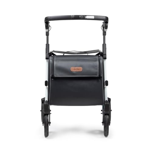 Upright Rollator Walker with seat, Lightweight Folding Walker with Large Shopping Bag S5343