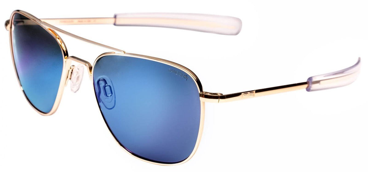 Aviator Bayonet Temple Sunglasses in Gold R477