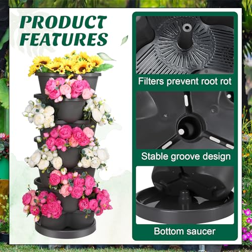 2 Pcs 7 Tier Stackable Planter U510194
