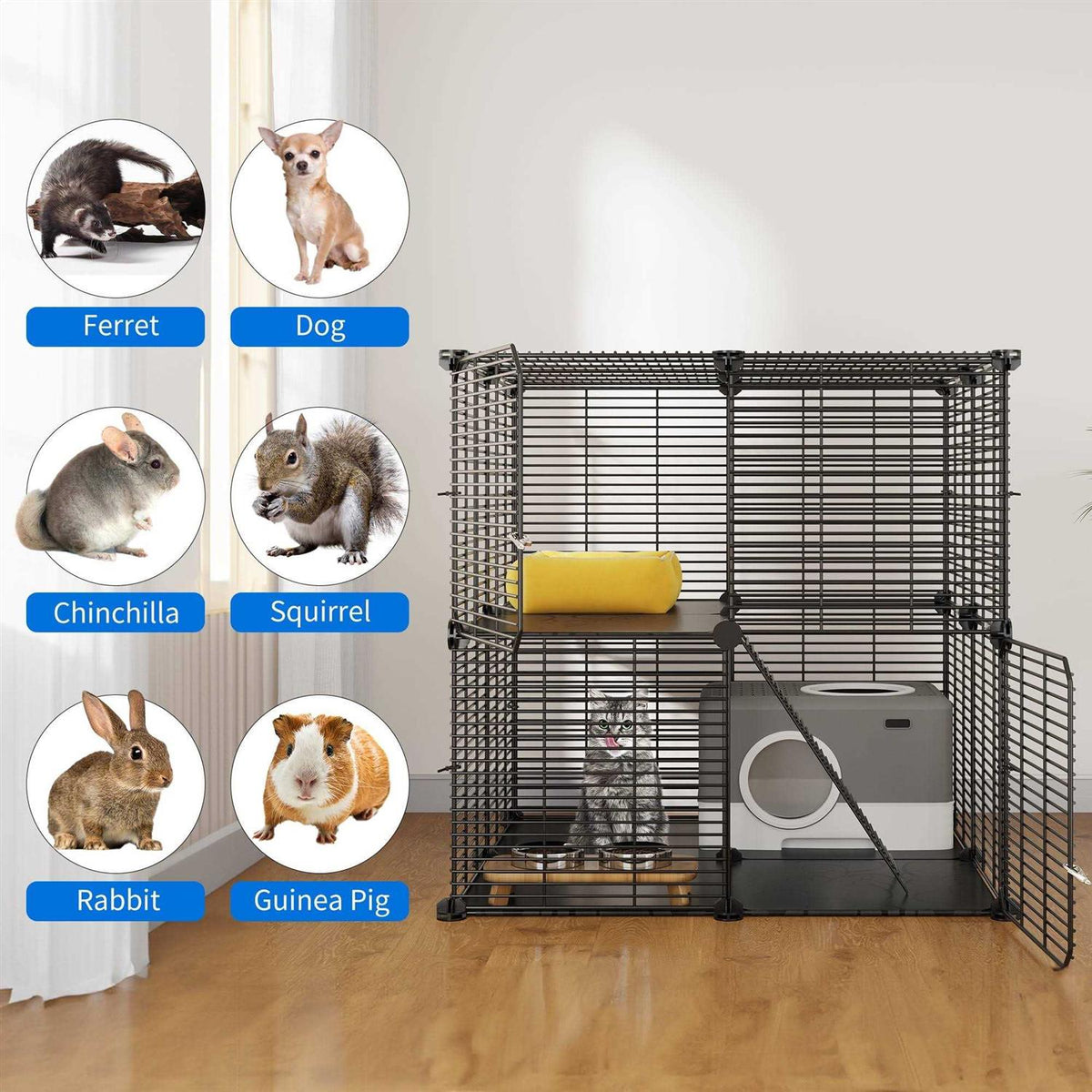 2-Tier Indoor Cat Cage Pet Playpen I303