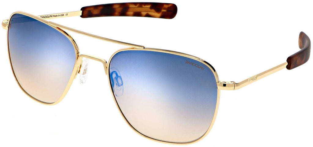 Aviator Bayonet Temple Sunglasses in Gold R477