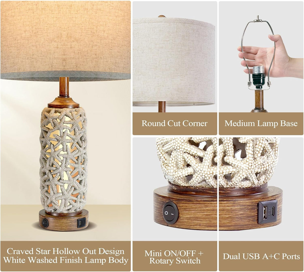 26.5'' Tall Table Lamp with Dual USB Port J7603