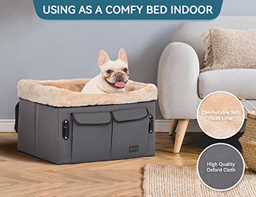 Washable Dog Booster Seat with Carrying Case (Small, Tan) I566479