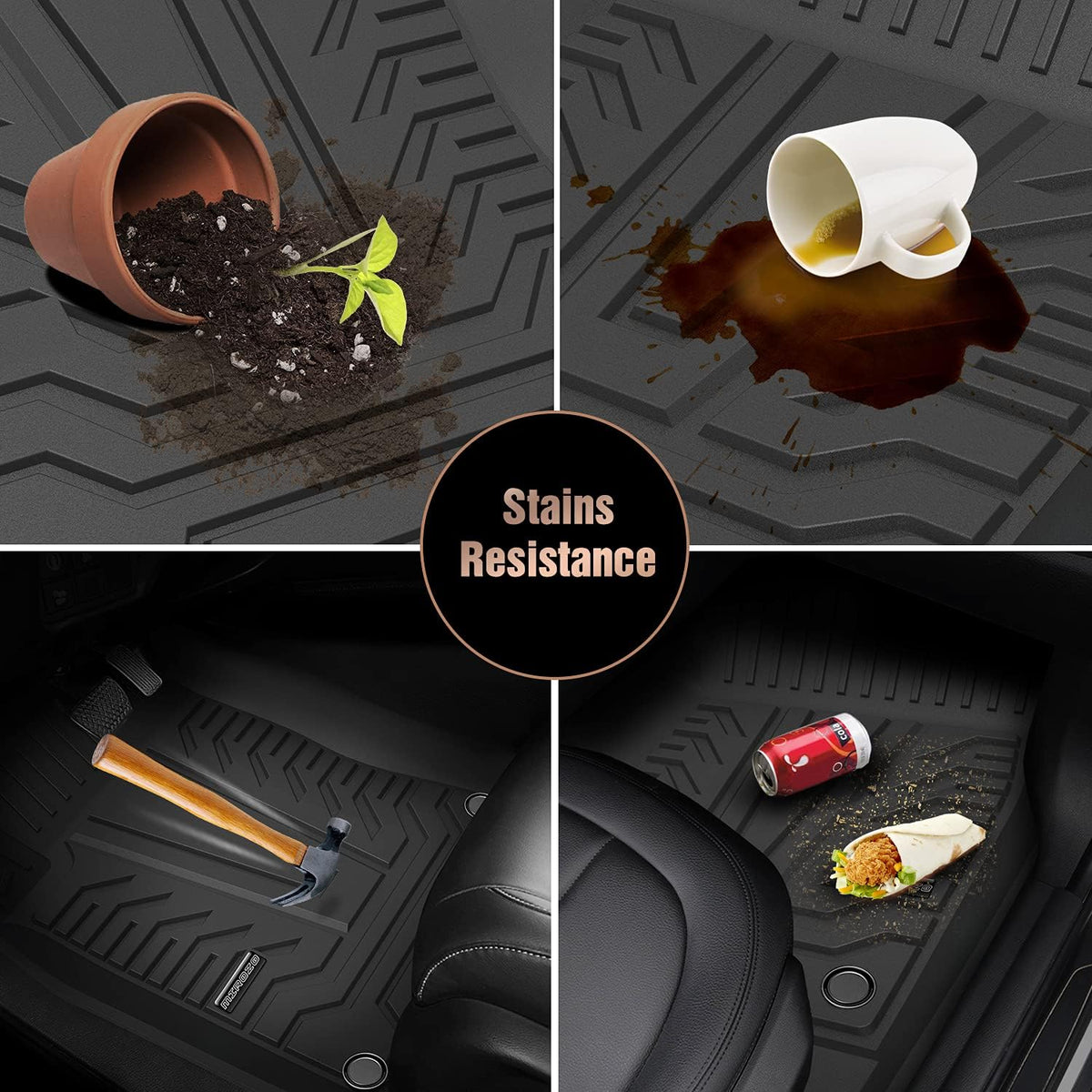 All Weather Front & Rear Row Car Floor Mats Z398651