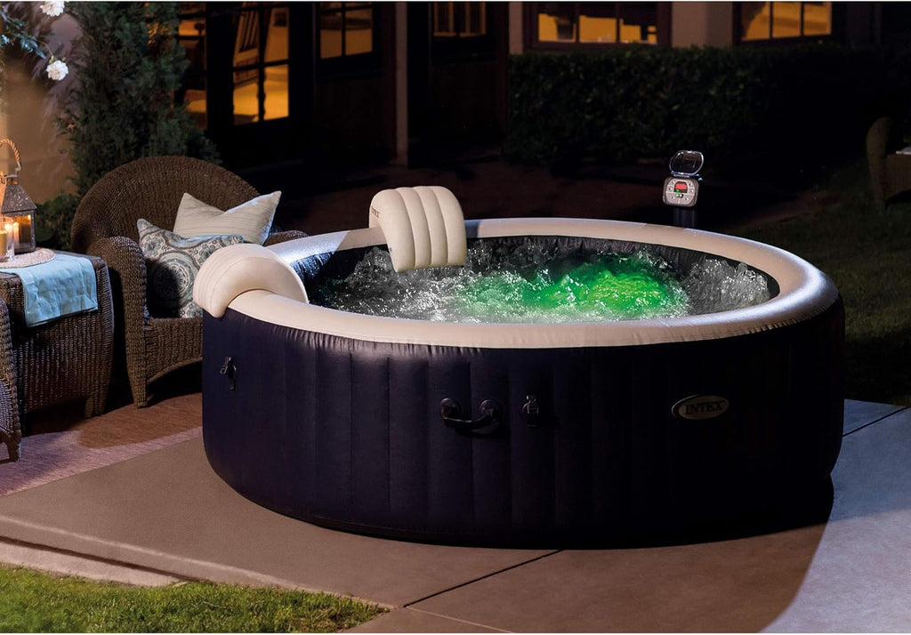 Blue 6 Person Inflatable Portable Heated Round Hot Tub Spa 85-inch x 28-inch V2244