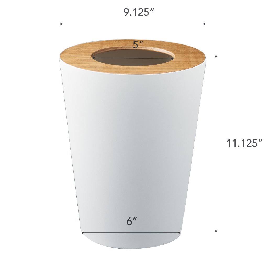 White Round Trash Can B188