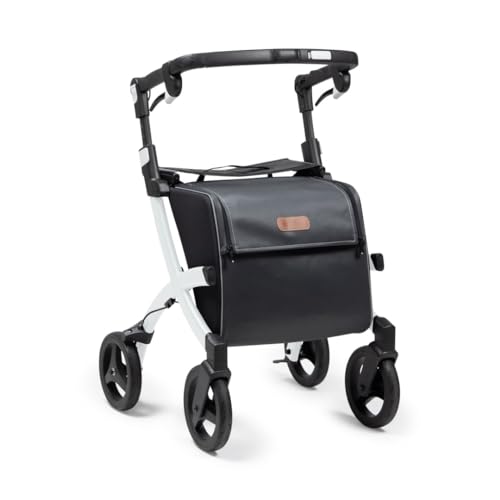 Upright Rollator Walker with seat, Lightweight Folding Walker with Large Shopping Bag S5343