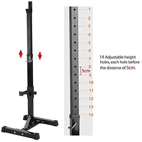 Pair of Adjustable Solid Steel Squat Rack Stands E66376