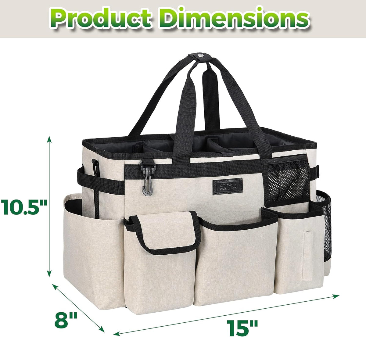Beige Cleaning Caddy with Handle, 15 x 8 x 10.5 inches H86330