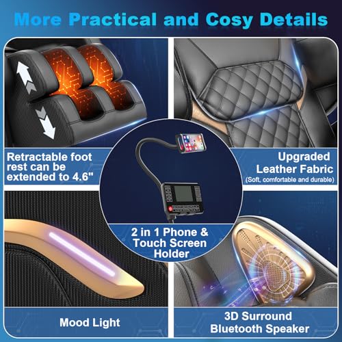 Zero Gravity Massage Chair with 10 Fixed Rollers, Heating, Bluetooth Speaker X189862