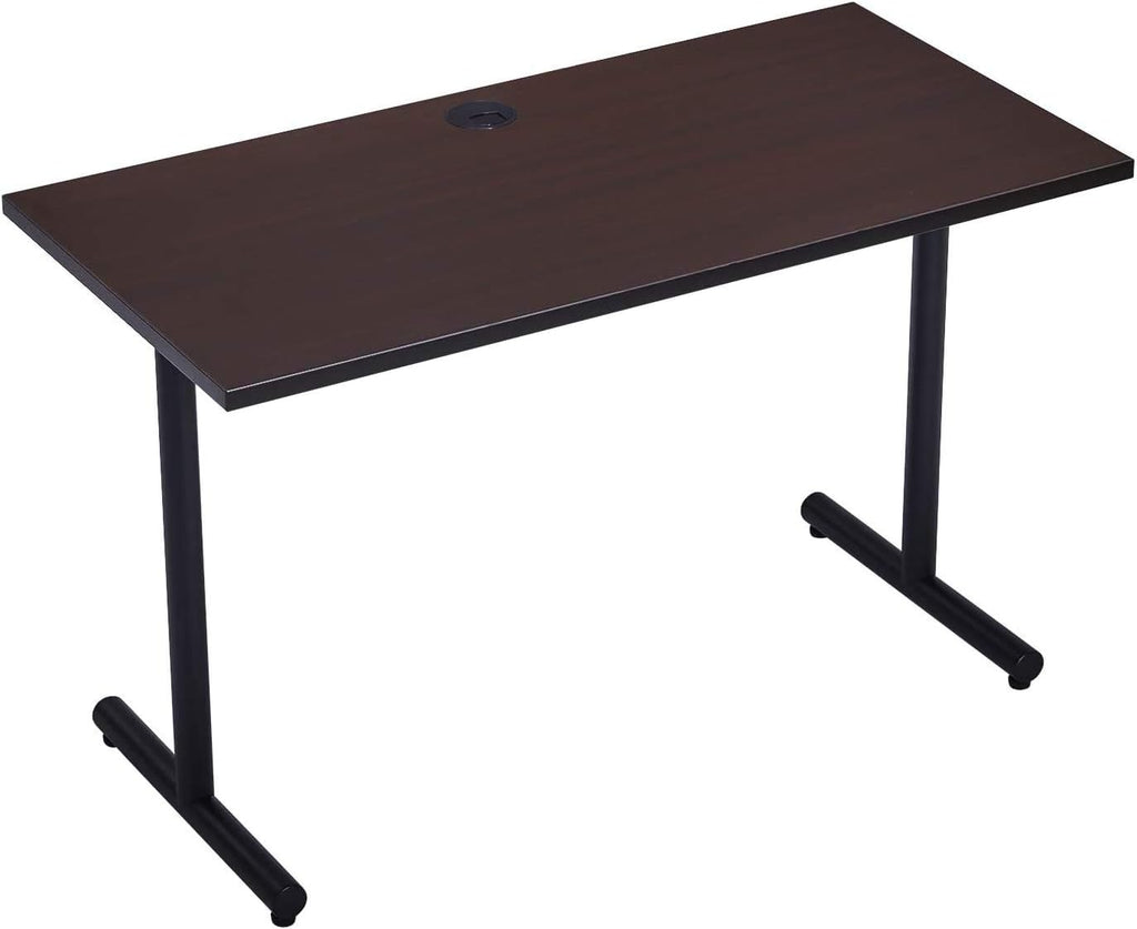 Modern Computer Desk Home Office Workstation Writing Table with Cable Hole, 47 Inch, Coffee L862