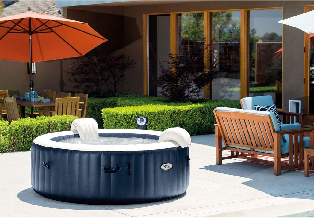 Blue 6 Person Inflatable Portable Heated Round Hot Tub Spa 85-inch x 28-inch V2244