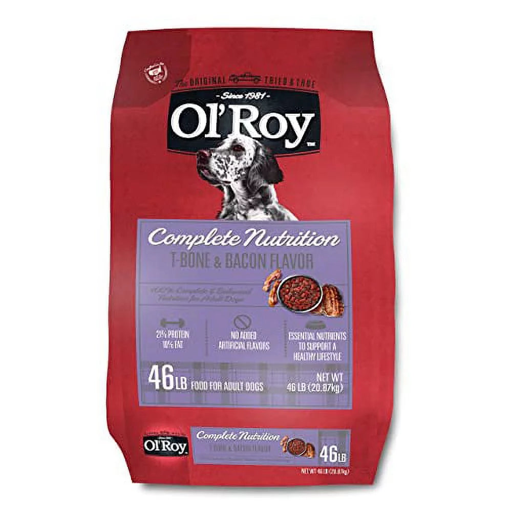 T-Bone & Bacon Flavor Dry Dog Food, 46 lb X319
