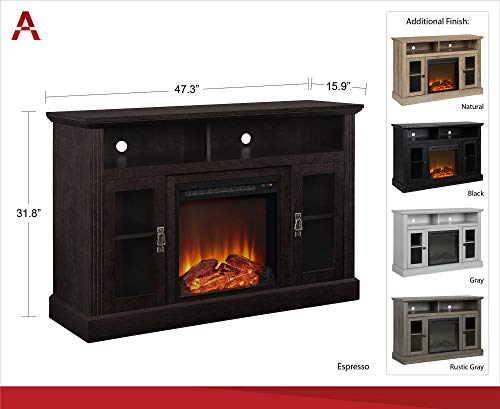 Dove Gray Fireplace TV Stand for TVs up to 50 Inch Z820