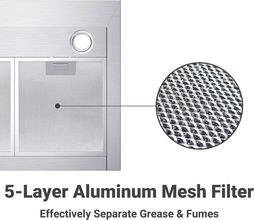 30 inch 450 CFM Convertible Wall Mount Stainless Steel Range Hood H226