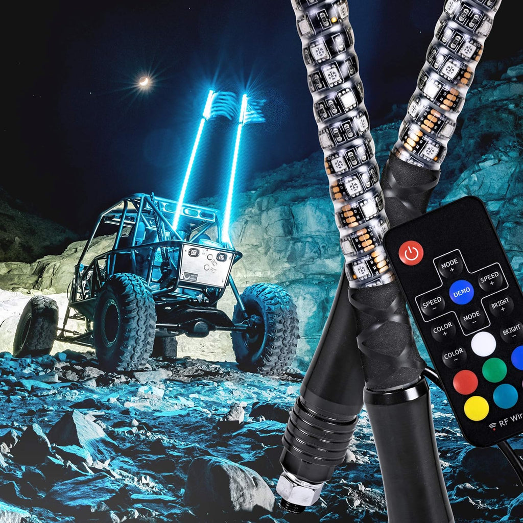 6ft Spiral LED Whip Light with RF Remote S332