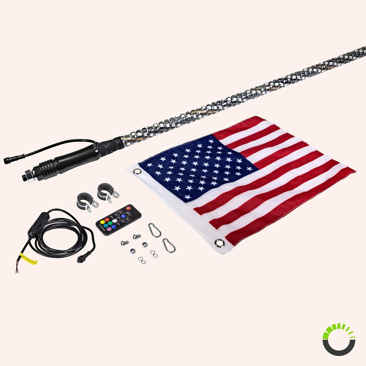 6ft Spiral LED Whip Light with RF Remote S332