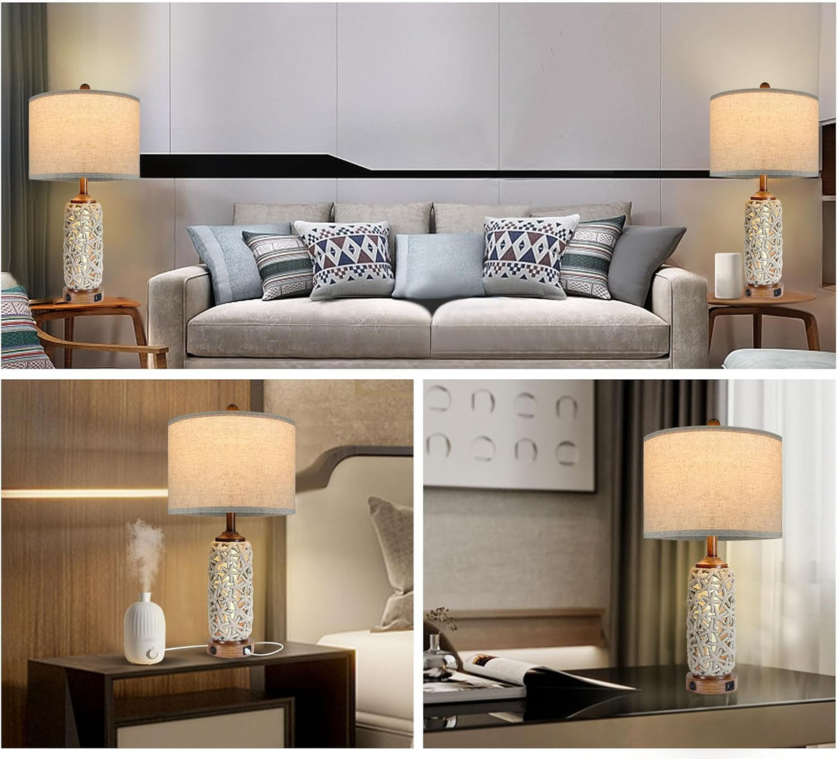 26.5'' Tall Table Lamp with Dual USB Port J7603