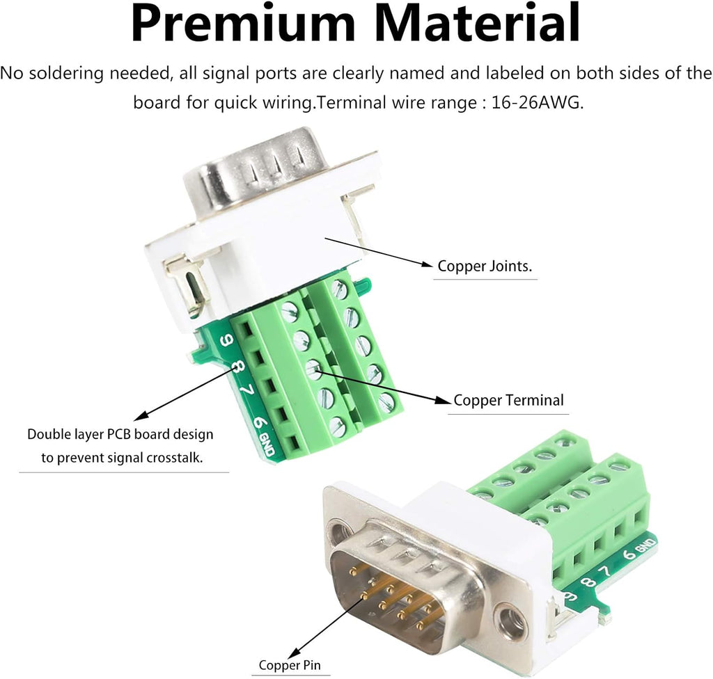 DB9 Solderless Connector 5 Male 5 Female W36491