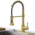 Matte Black&Brushed Nickel Spring Kitchen Faucet with Pull Down Sprayer C158563