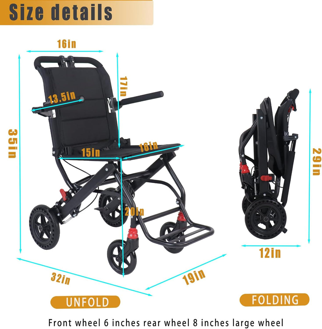Ultra-Light Portable Folding Wheelchair with Handbrake C69753