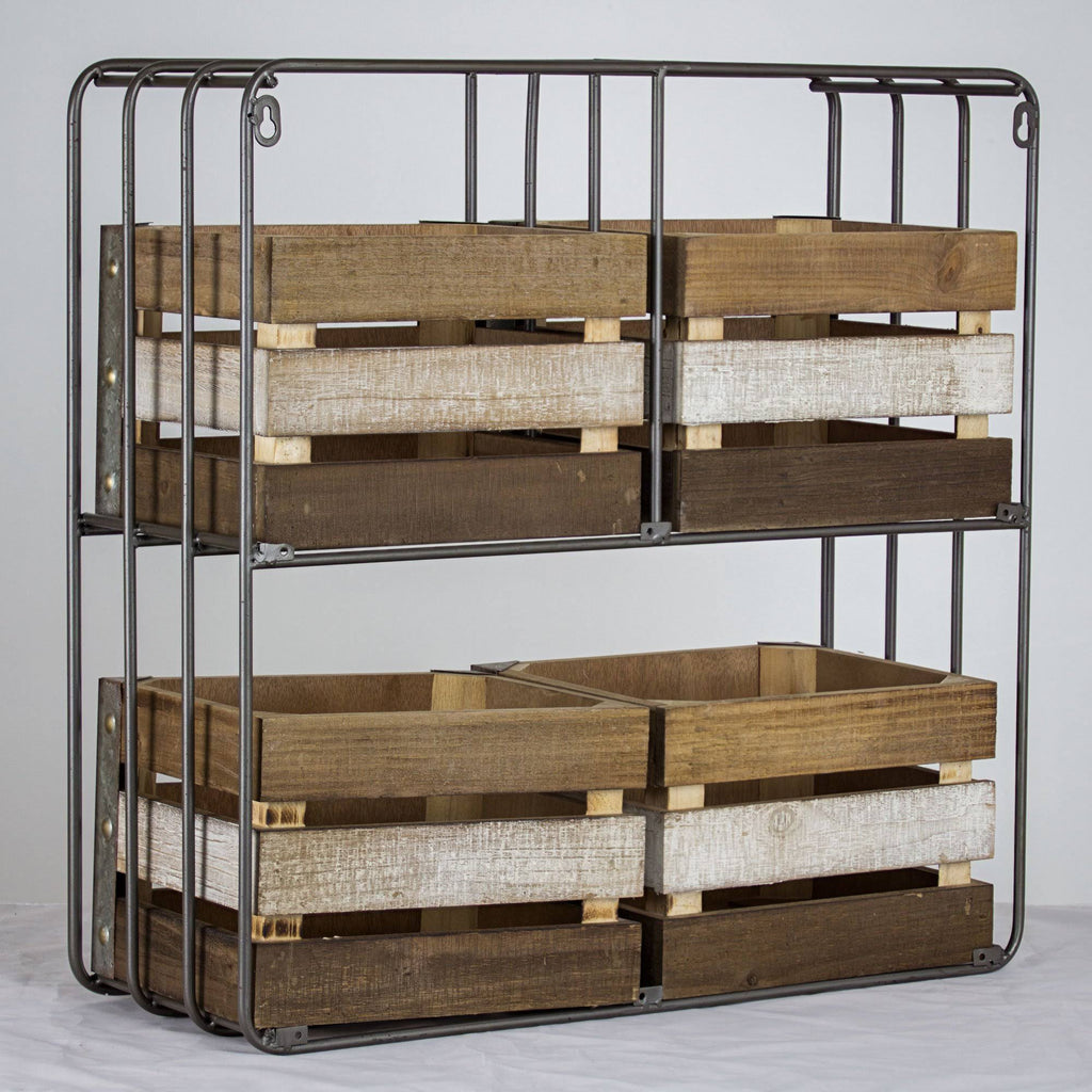 Farmhouse Shelf Organizer with Storage Bins K16550