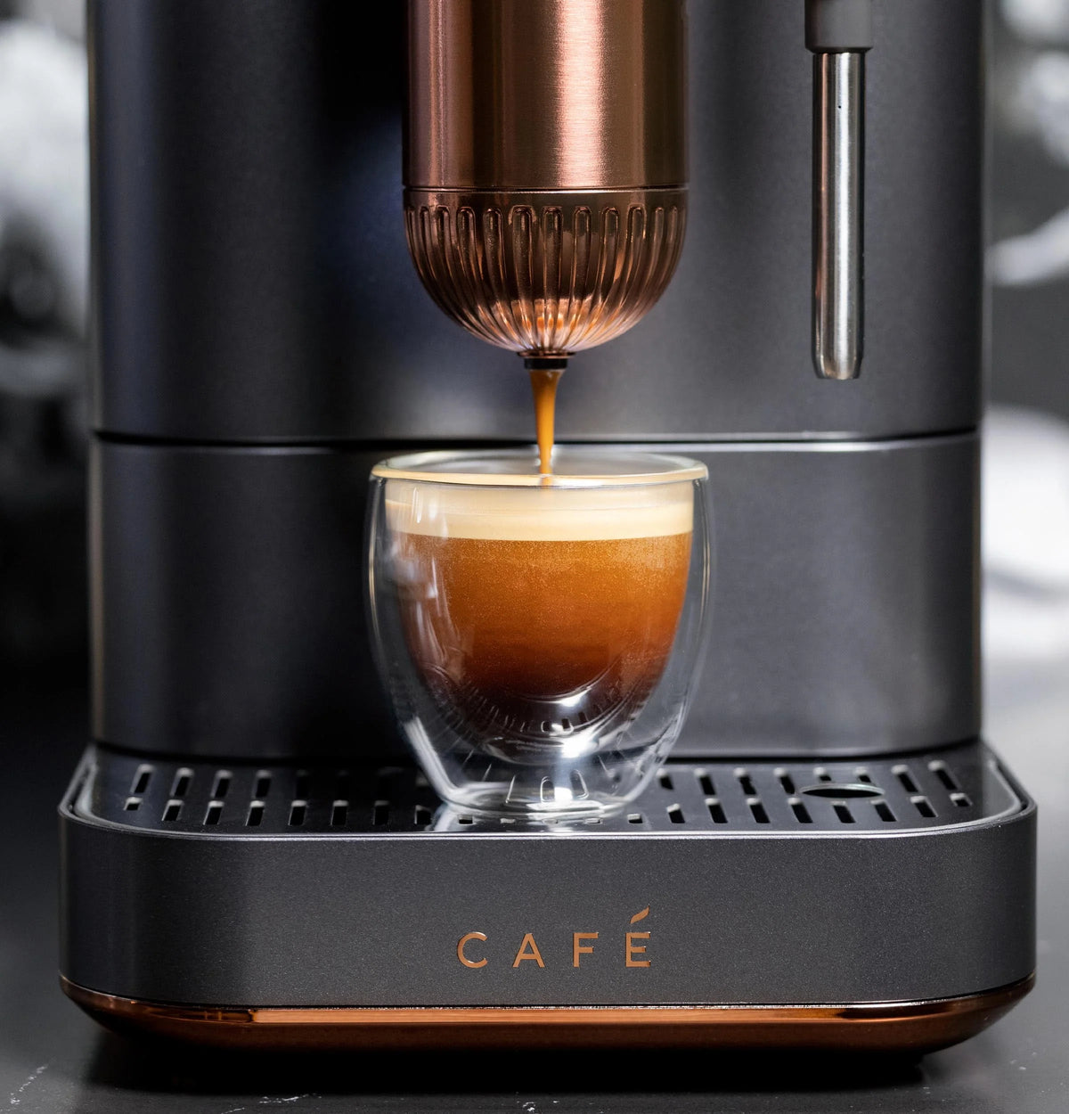 Automatic Espresso Machine with Milk Frother and Bean Grinder, Matte Black, 1.2 Liter F329