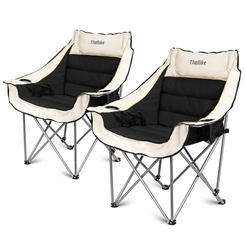 Oversized Heavy Duty Folding Camping Chair with Cup Holders and Carry Bag L4592