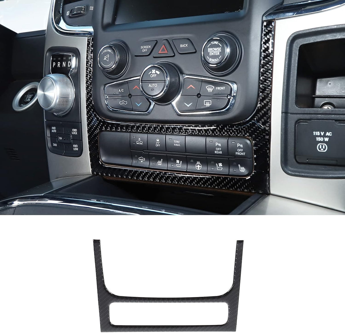 Chrome ABS Center Console Panel Trim Cover Pack of 2 H6456
