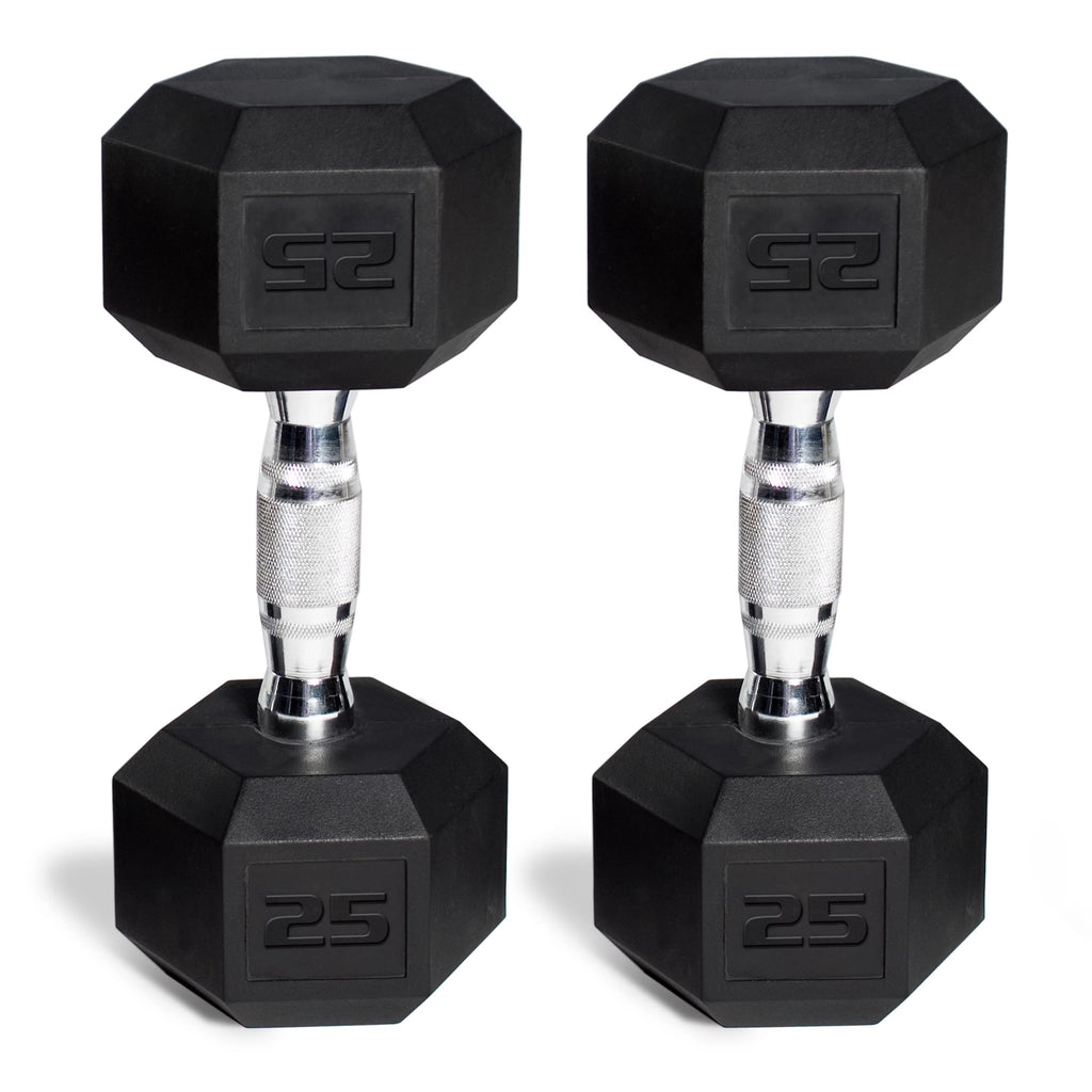 150 lb Coated Rubber Hex Dumbbell Weight Set with Rack N86753