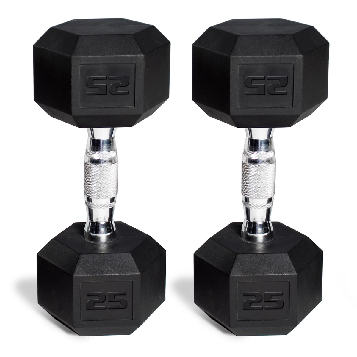 150 lb Coated Rubber Hex Dumbbell Weight Set with Rack N86753