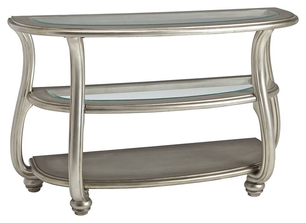 Silver Glass Accent Console Table J70518