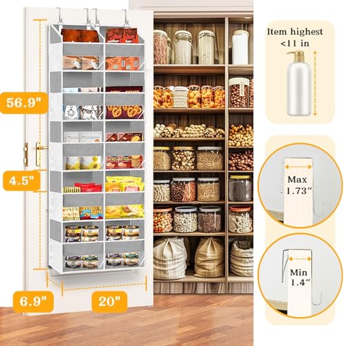 Light Grey 5-Tier Over The Door Hanging Storage Organizer I1457