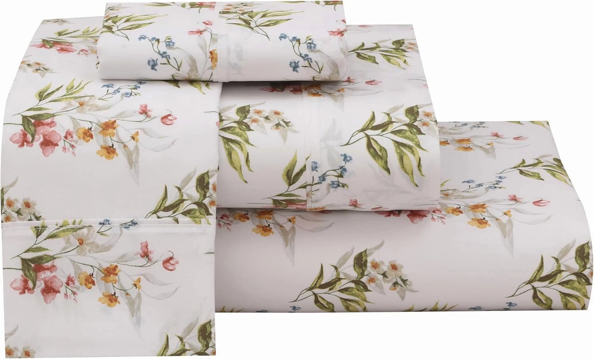 Split King 100% Cotton Percale 5-Piece Deep Pocket Sheet Set U215