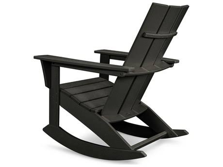 White Recycled Plastic Adirondack Rocker I8654