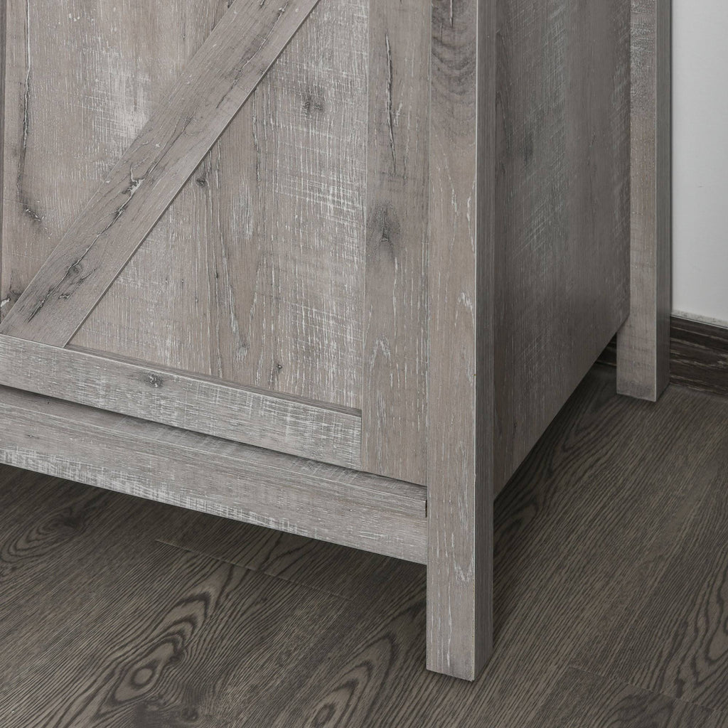 Rustic 3-Tier Storage Cabinet with Barn Door D147188