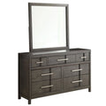 Gray 2-Piece Wood Dresser and Mirror I73006
