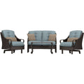 Ocean Blue Wicker and Steel Outdoor Conversation Set K585972